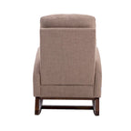 Fauteuil à bascule rembourré avec pieds en bois et poches latérales