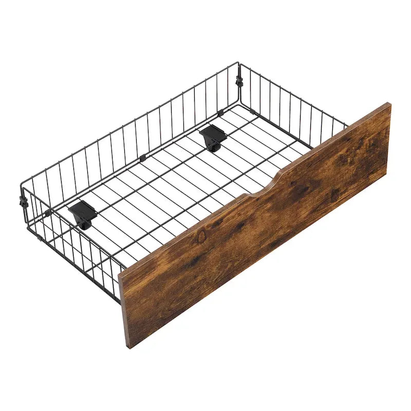 Cadre de lit en métal King Size avec tête de lit en bois et lumières LED