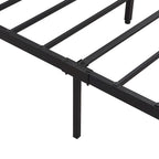 Cadre de lit en métal King Size avec tête de lit en bois et lumières LED