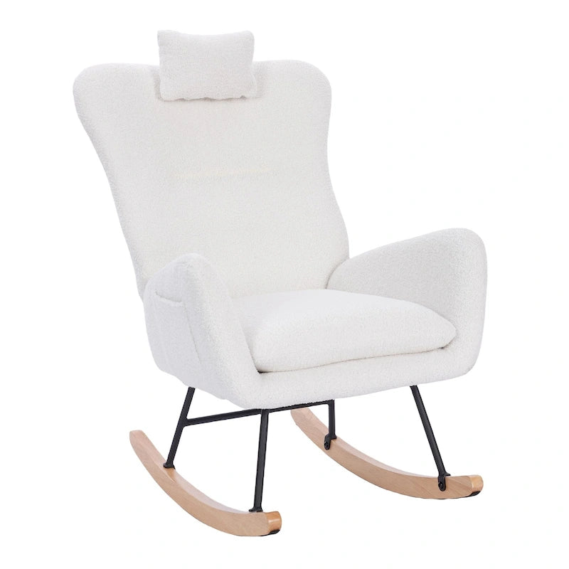 Fauteuil à bascule rembourré pour chambre d'enfant, salon et chambre à coucher