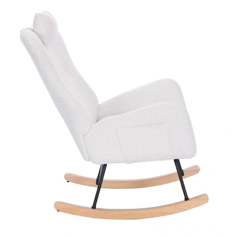 Fauteuil à bascule rembourré pour chambre d'enfant, salon et chambre à coucher