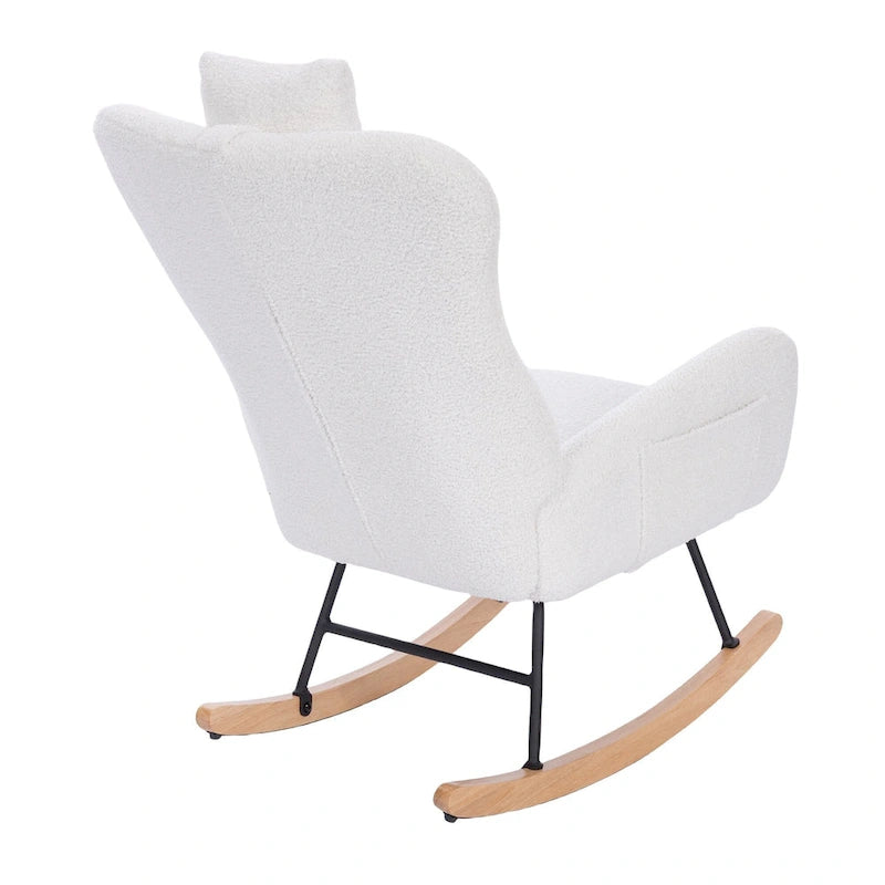 Fauteuil à bascule rembourré pour chambre d'enfant, salon et chambre à coucher