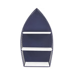 Étagère murale à 3 niveaux en forme de barque bleue de 76,8 cm