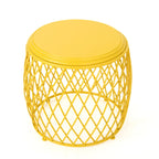 Table d'appoint ronde en fer à treillis de 19 pouces