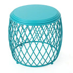 Table d'appoint ronde en fer à treillis de 19 pouces