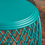 Table d'appoint ronde en fer à treillis de 19 pouces