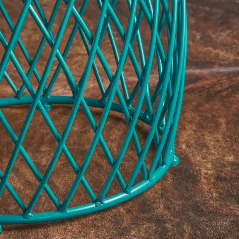 Table d'appoint ronde en fer à treillis de 19 pouces