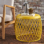 Table d'appoint ronde en fer à treillis de 19 pouces