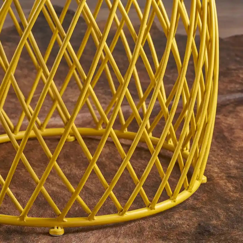 Table d'appoint ronde en fer à treillis de 19 pouces