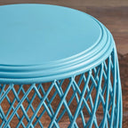 Table d'appoint ronde en fer à treillis de 19 pouces