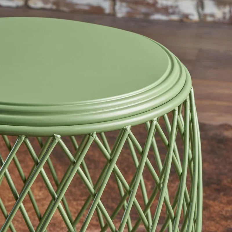 Table d'appoint ronde en fer à treillis de 19 pouces