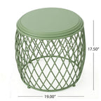 Table d'appoint ronde en fer à treillis de 19 pouces