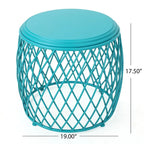 Table d'appoint ronde en fer à treillis de 19 pouces