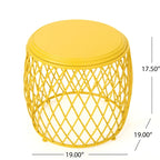 Table d'appoint ronde en fer à treillis de 19 pouces