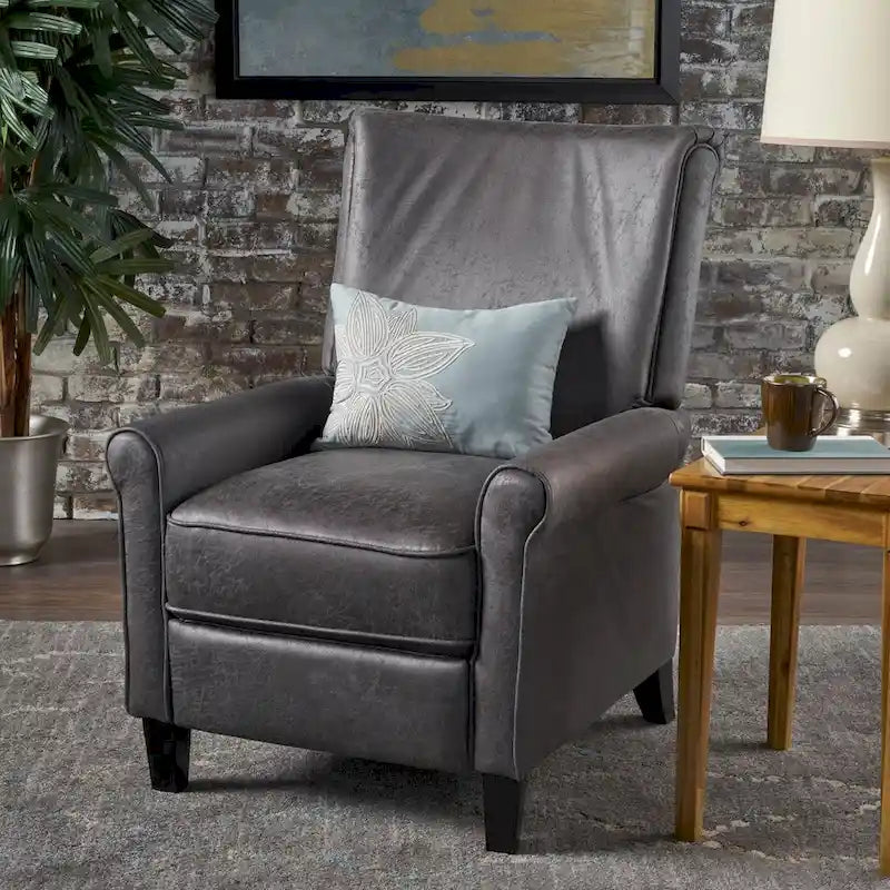 Fauteuil inclinable traditionnel en microfibre
