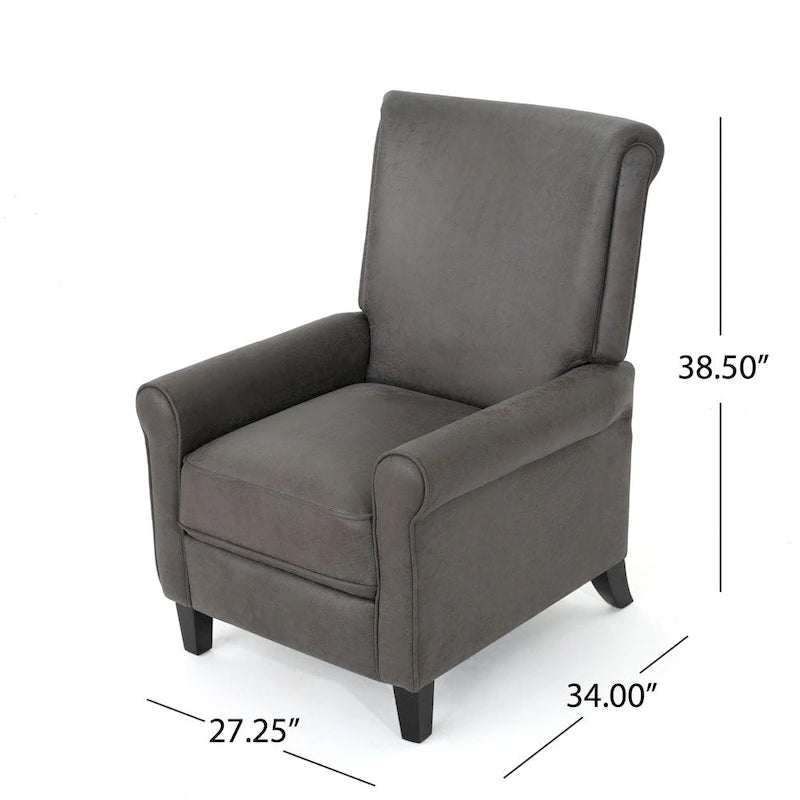 Fauteuil inclinable traditionnel en microfibre