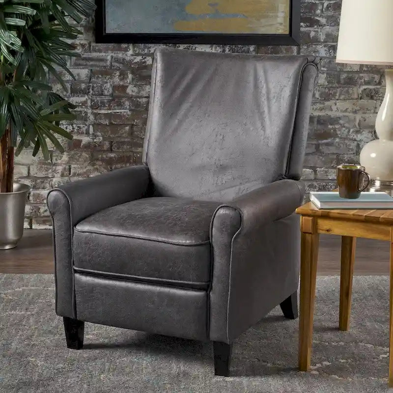 Fauteuil inclinable traditionnel en microfibre