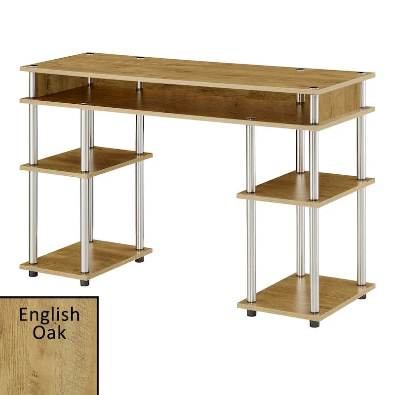 Bureau d'étudiant sans outils avec étagères