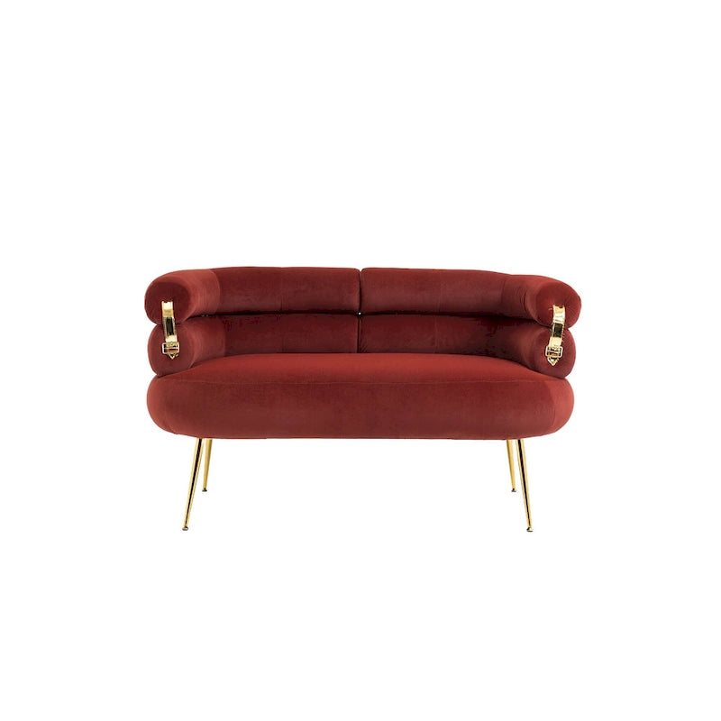 Fauteuil d'appoint en velours avec pieds en métal
