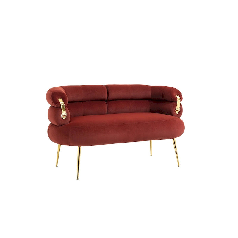 Fauteuil d'appoint en velours avec pieds en métal