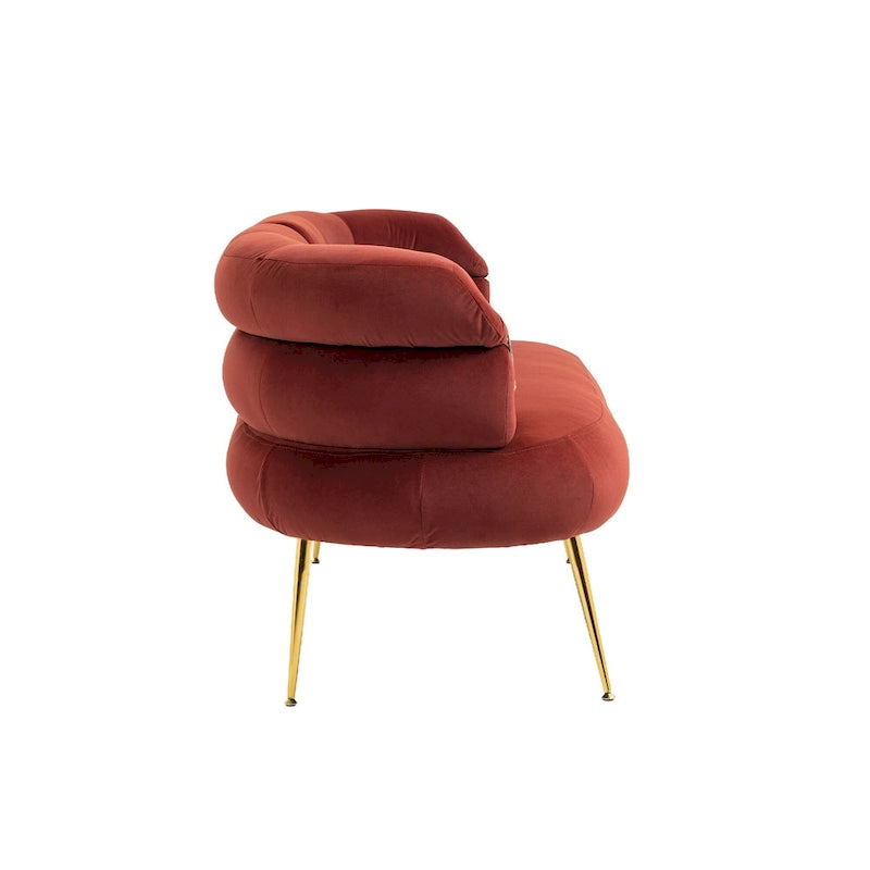 Fauteuil d'appoint en velours avec pieds en métal