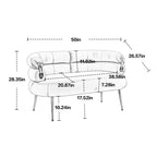 Fauteuil d'appoint en velours avec pieds en métal