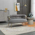 Fauteuil d'appoint en velours avec pieds en métal