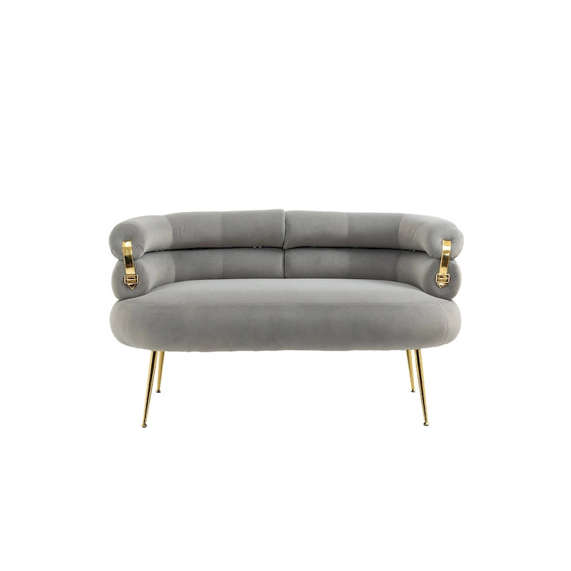 Fauteuil d'appoint en velours avec pieds en métal