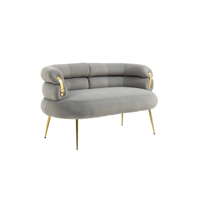 Fauteuil d'appoint en velours avec pieds en métal