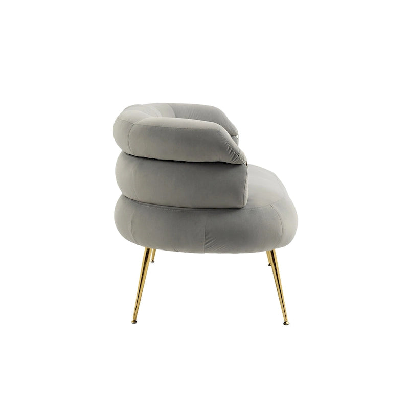 Fauteuil d'appoint en velours avec pieds en métal