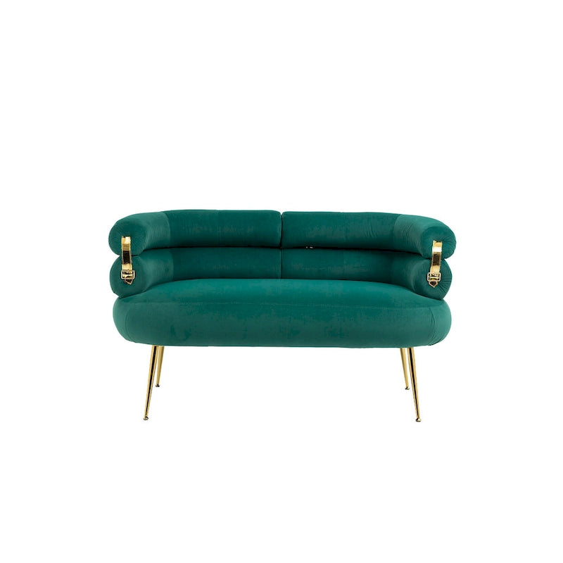Fauteuil d'appoint en velours avec pieds en métal