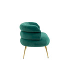 Fauteuil d'appoint en velours avec pieds en métal