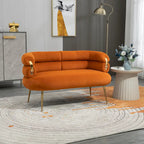 Fauteuil d'appoint en velours avec pieds en métal