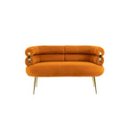 Fauteuil d'appoint en velours avec pieds en métal