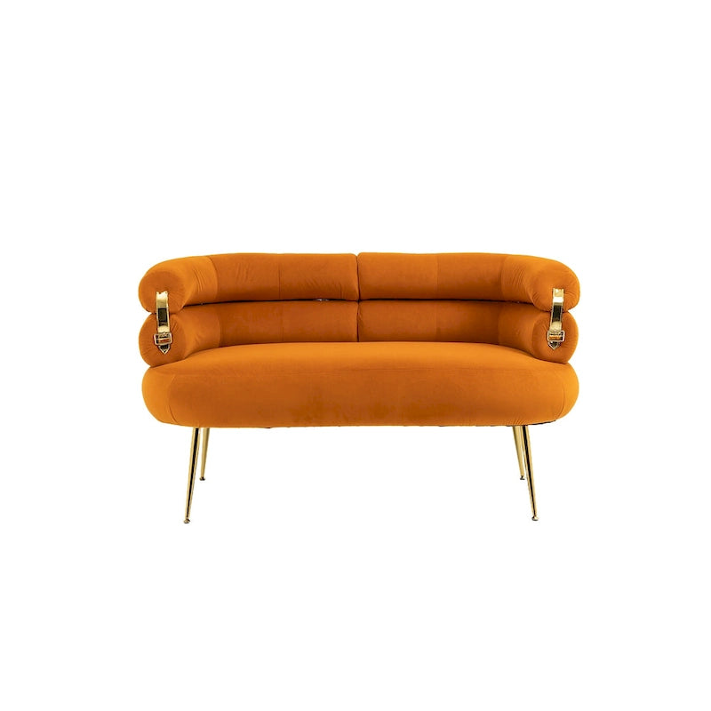 Fauteuil d'appoint en velours avec pieds en métal
