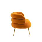 Fauteuil d'appoint en velours avec pieds en métal