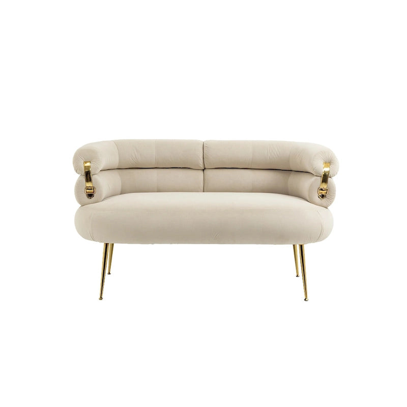 Fauteuil d'appoint en velours avec pieds en métal