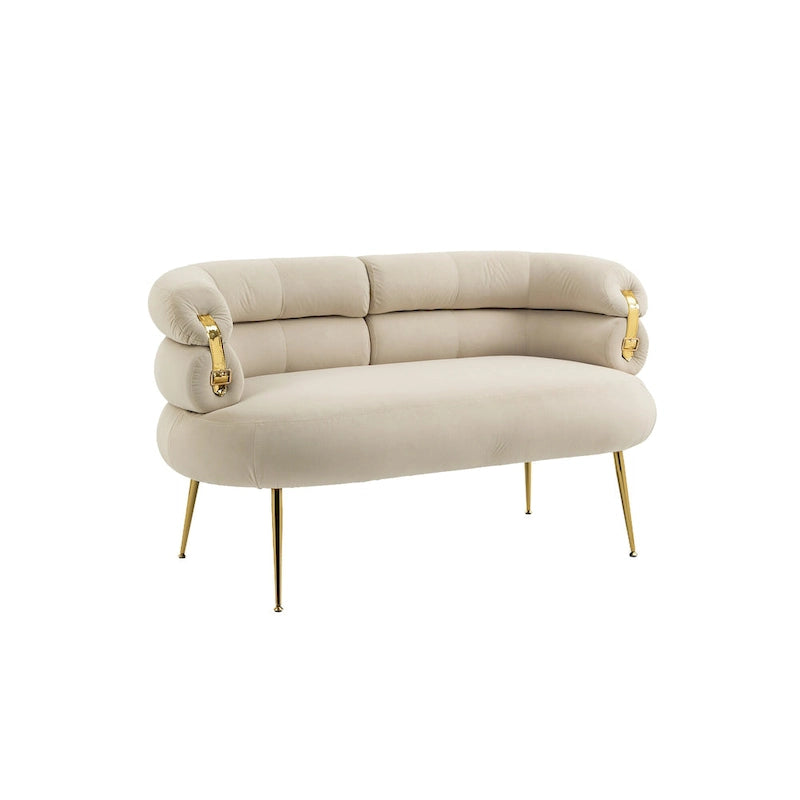 Fauteuil d'appoint en velours avec pieds en métal