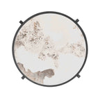 Table d'appoint ronde avec plateau en pierre frittée et cadre en métal