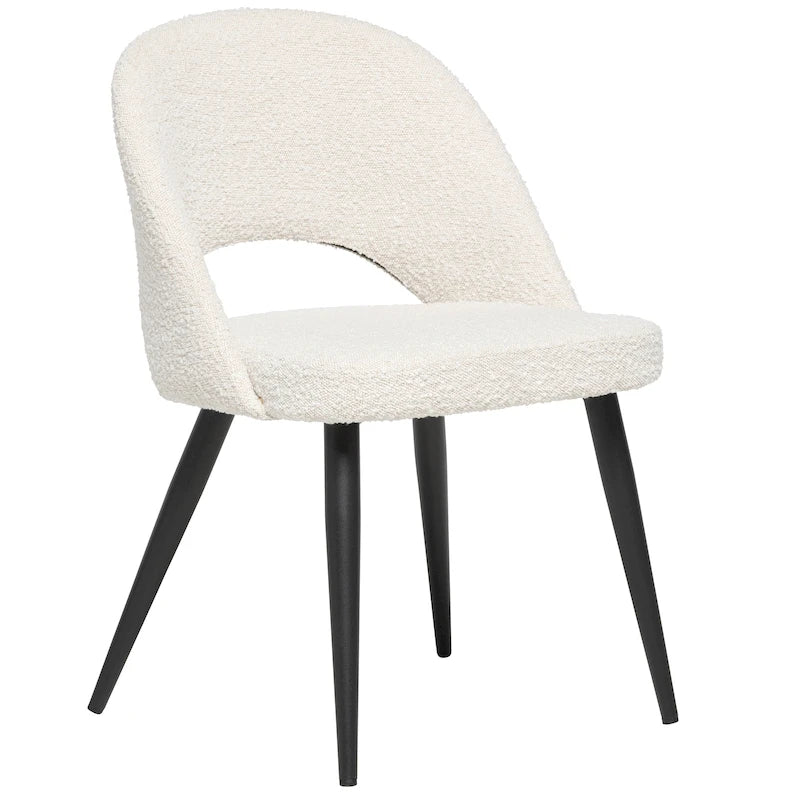 Chaise de salle à manger en bouclette française du milieu du siècle