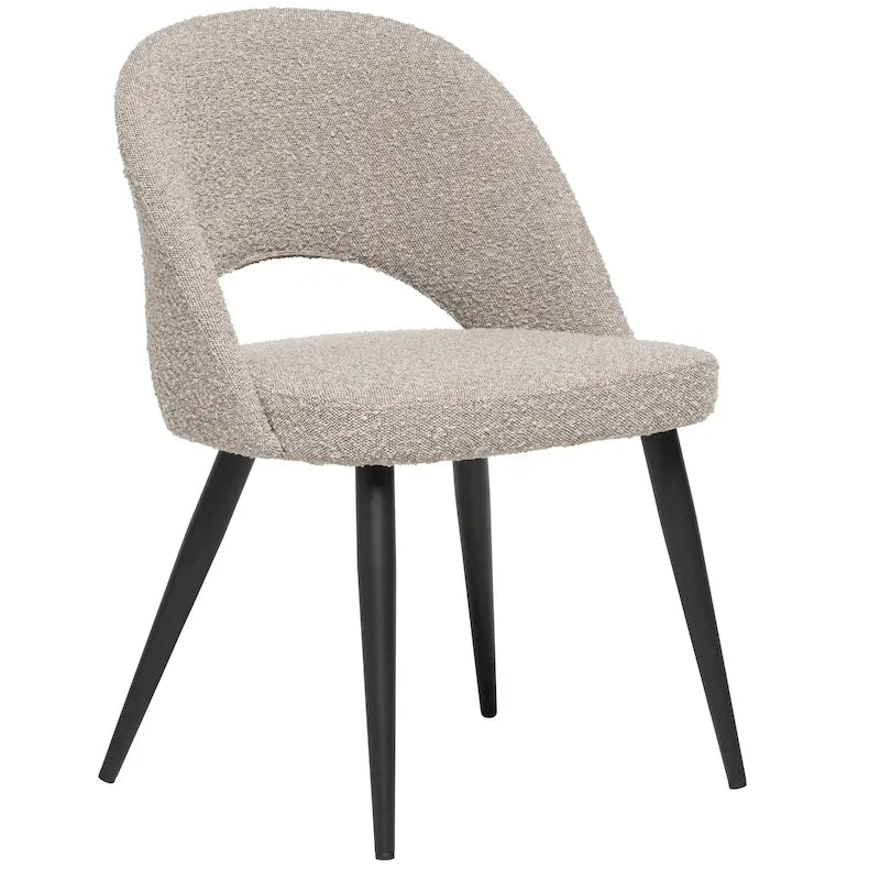 Chaise de salle à manger en bouclette française du milieu du siècle