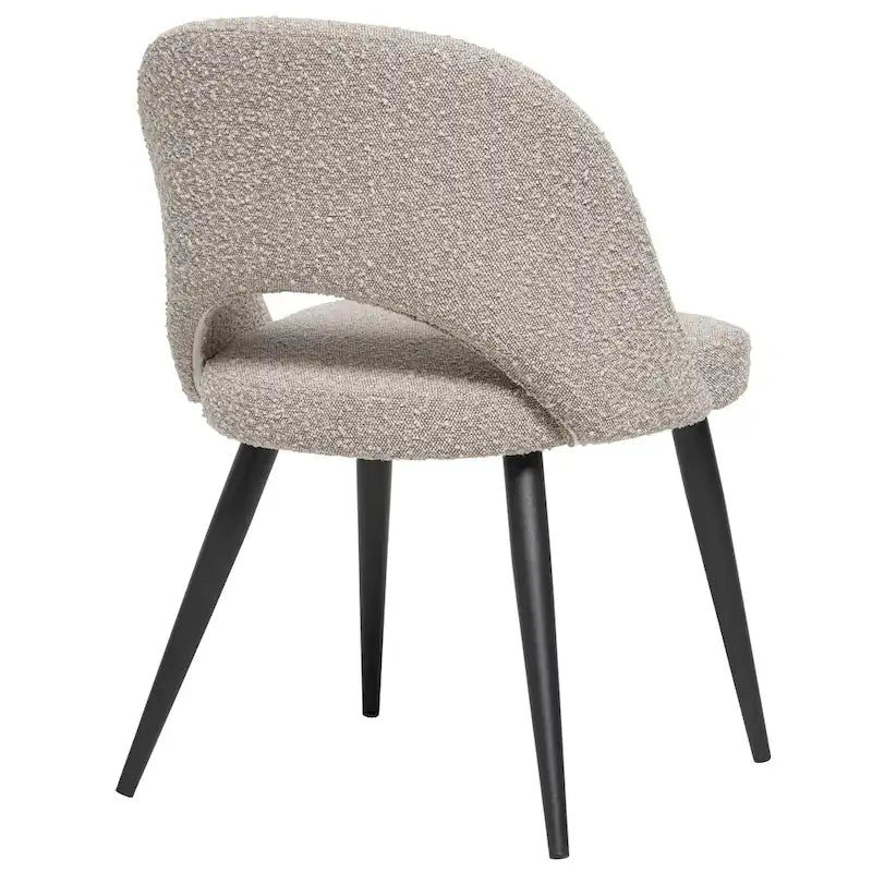 Chaise de salle à manger en bouclette française du milieu du siècle