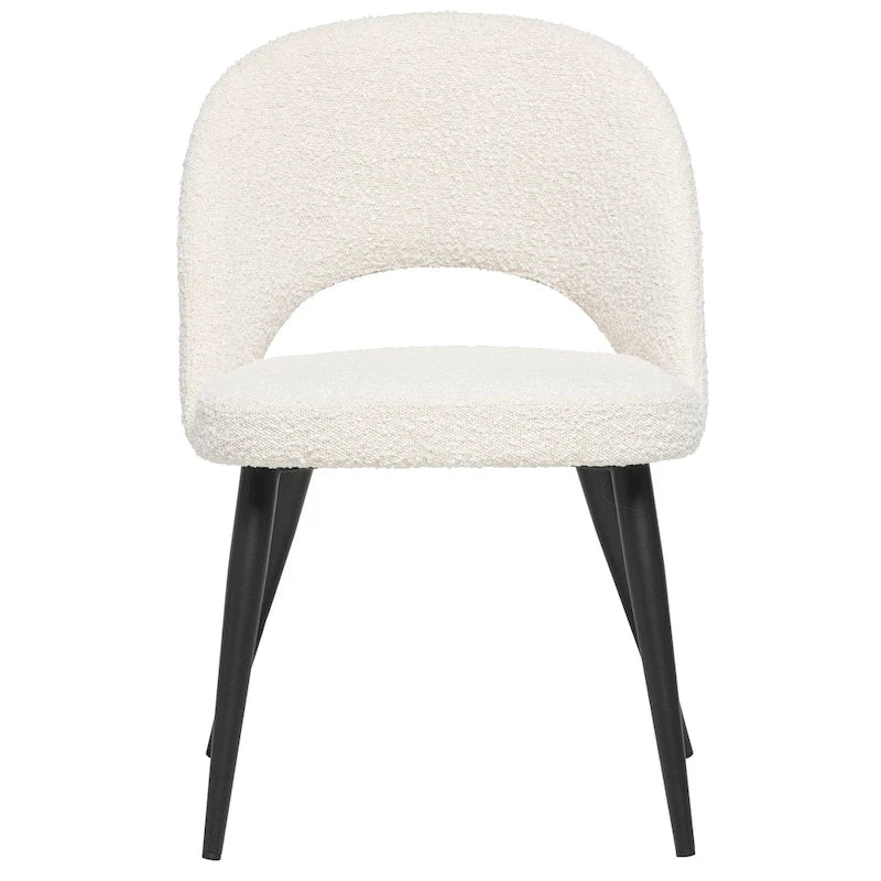 Chaise de salle à manger en bouclette française du milieu du siècle