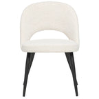 Chaise de salle à manger en bouclette française du milieu du siècle