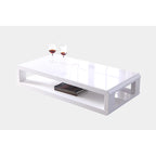 Table basse moderne laquée blanche 120 cm