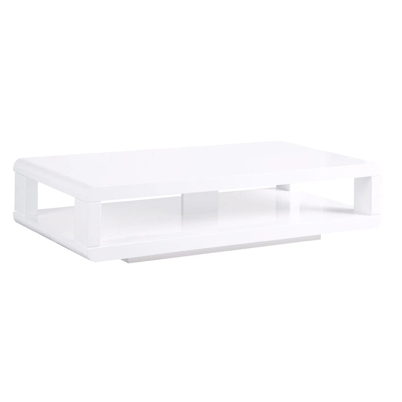 Table basse moderne laquée blanche 120 cm