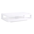 Table basse moderne laquée blanche 120 cm
