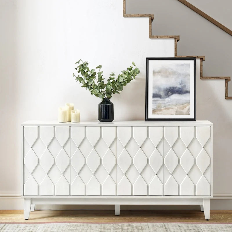 Buffet moderne du milieu du siècle de 152 cm avec étagères réglables