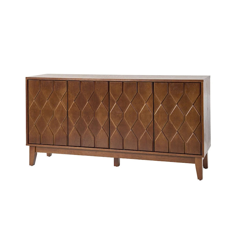 Buffet moderne du milieu du siècle de 152 cm avec étagères réglables