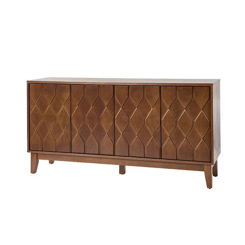 Buffet moderne du milieu du siècle de 152 cm avec étagères réglables